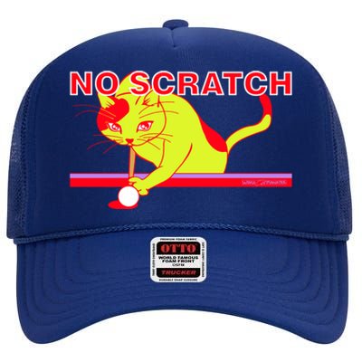 No Scratch Billiards Cat Pool Table Meaningful Gift High Crown Mesh Back Trucker Hat