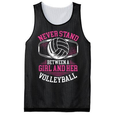 Never Stand Between A And Her Volleyball Mesh Reversible Basketball Jersey Tank