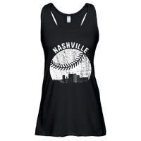 Nashville Skyline Baseball Fan Vintage Nashville Baseball Ladies Essential Flowy Tank