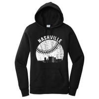 Nashville Skyline Baseball Fan Vintage Nashville Baseball Women's Pullover Hoodie