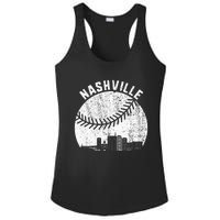 Nashville Skyline Baseball Fan Vintage Nashville Baseball Ladies PosiCharge Competitor Racerback Tank