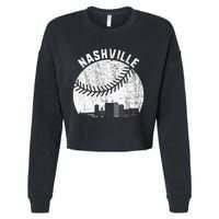 Nashville Skyline Baseball Fan Vintage Nashville Baseball Cropped Pullover Crew