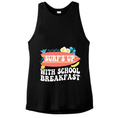 National School Breakfast Week Surfs Up Ladies PosiCharge Tri-Blend Wicking Tank
