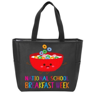 National School Breakfast Week Funny Cereal Lovers Zip Tote Bag