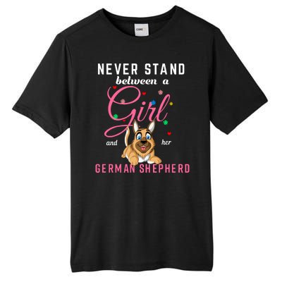 Never Stand Between A Girl And Her German Shepherd Tall Fusion ChromaSoft Performance T-Shirt