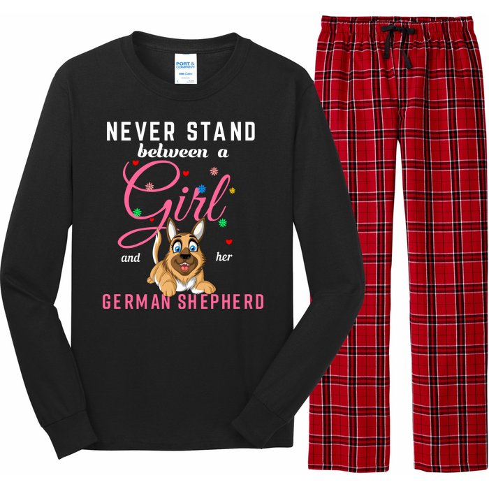 Never Stand Between A Girl And Her German Shepherd Long Sleeve Pajama Set