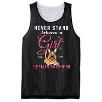 Never Stand Between A Girl And Her German Shepherd Mesh Reversible Basketball Jersey Tank