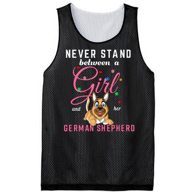 Never Stand Between A Girl And Her German Shepherd Mesh Reversible Basketball Jersey Tank