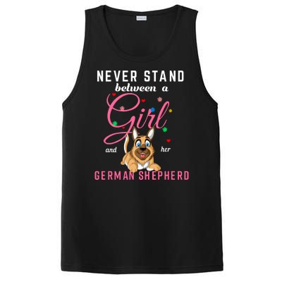 Never Stand Between A Girl And Her German Shepherd PosiCharge Competitor Tank