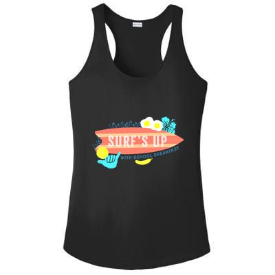 National School Breakfast Week Shirts Surfs Up Ladies PosiCharge Competitor Racerback Tank