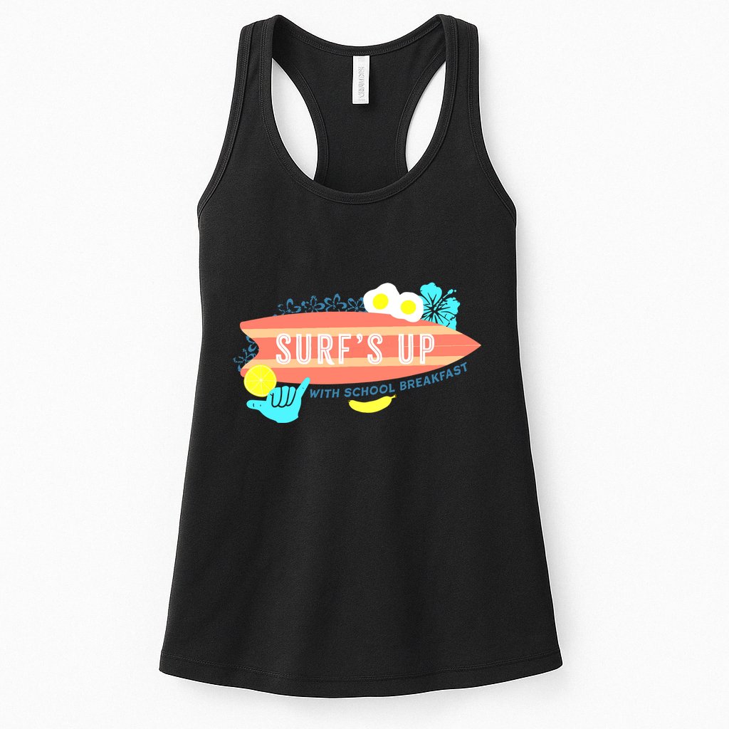 National School Breakfast Week Shirts Surfs Up Womens Tank Top