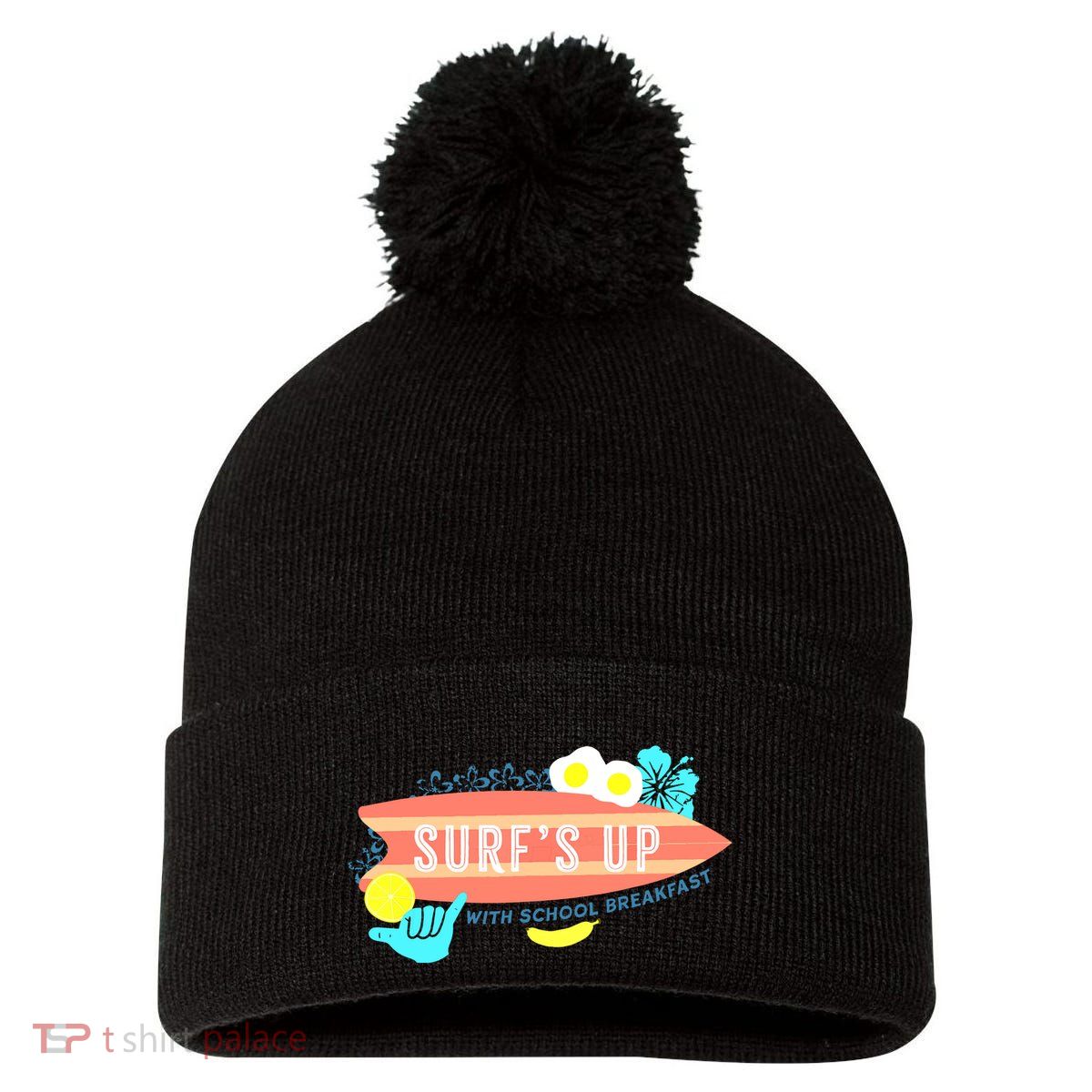 National School Breakfast Week Shirts Surfs Up Pom Pom 12in Knit Beanie
