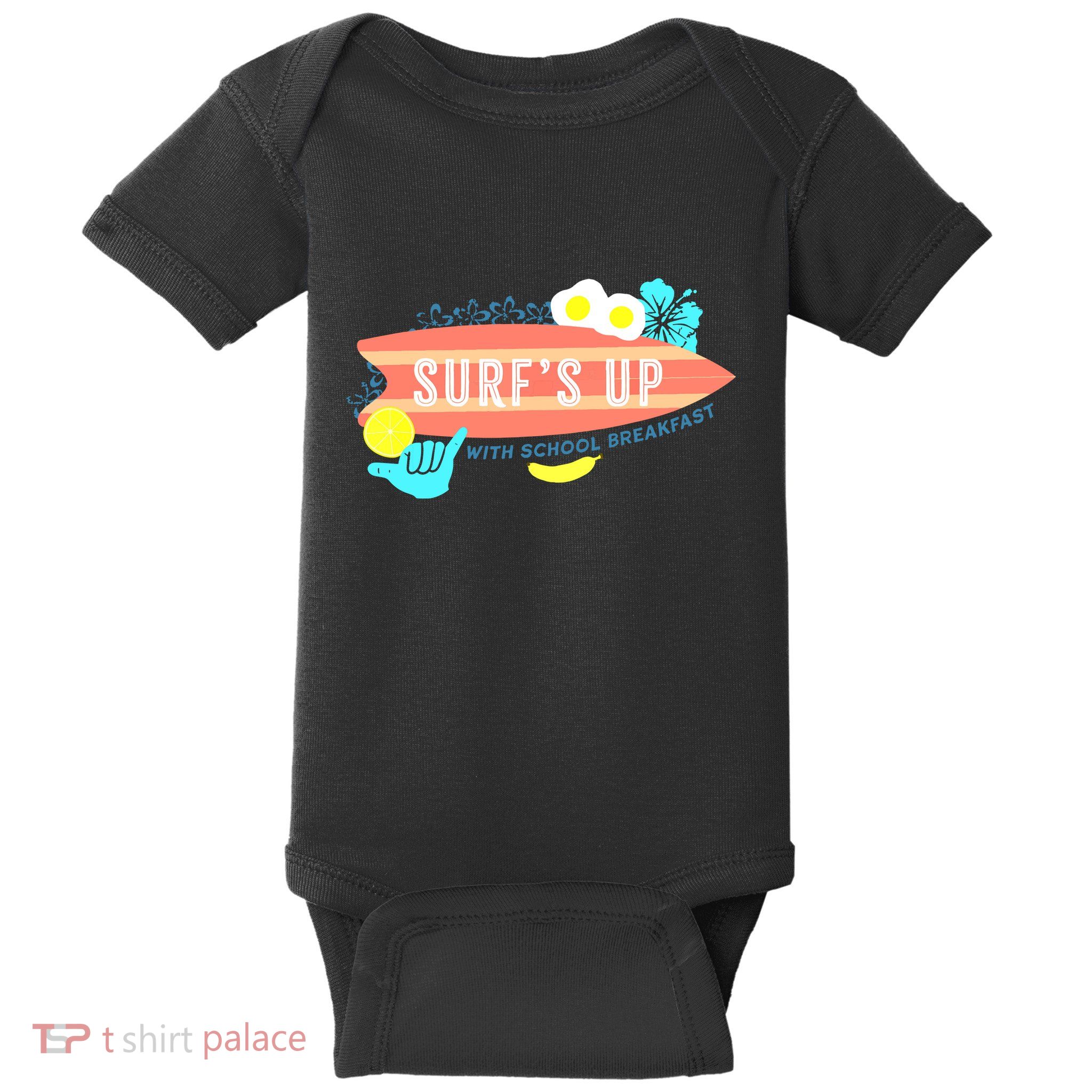 National School Breakfast Week Shirts Surfs Up Baby Bodysuit