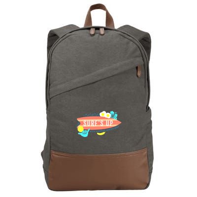National School Breakfast Week Shirts Surfs Up Cotton Canvas Backpack