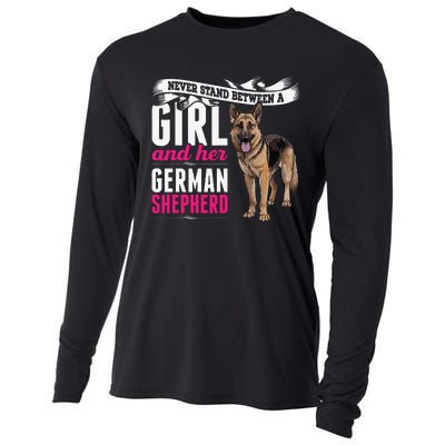 Never Stand Between A And Her German Shepherd Dog Cooling Performance Long Sleeve Crew