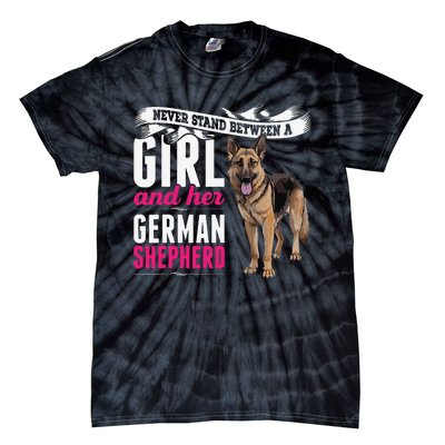 Never Stand Between A And Her German Shepherd Dog Tie-Dye T-Shirt