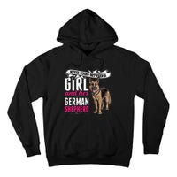 Never Stand Between A And Her German Shepherd Dog Tall Hoodie