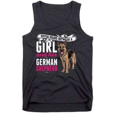 Never Stand Between A And Her German Shepherd Dog Tank Top