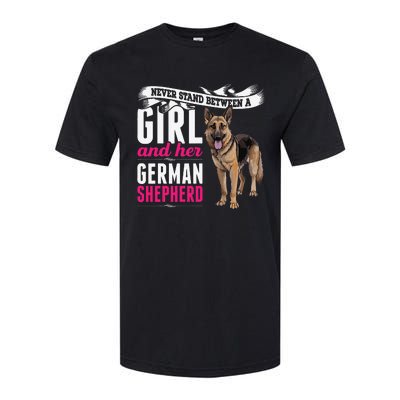 Never Stand Between A And Her German Shepherd Dog Softstyle CVC T-Shirt