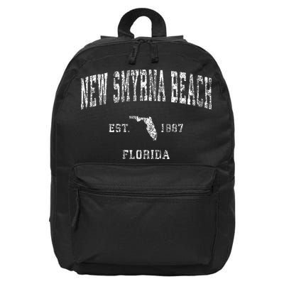 New Smyrna Beach Florida Fl Vintage Athletic Sports Design 16 in Basic Backpack