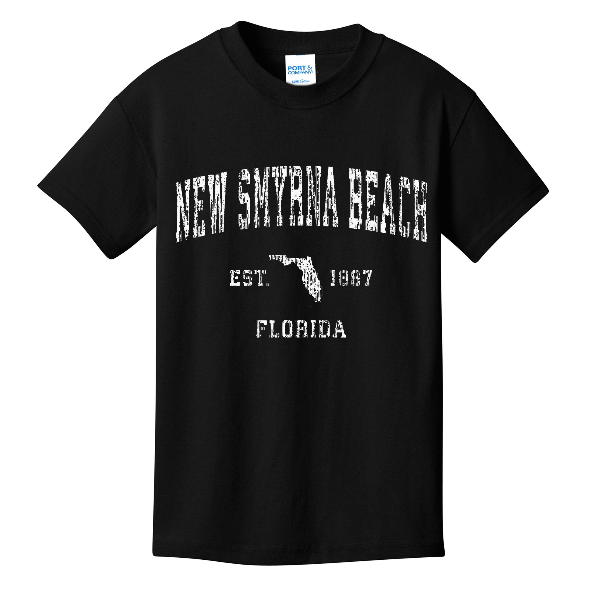 New Smyrna Beach Florida Fl Vintage Athletic Sports Design Kids T-Shirt