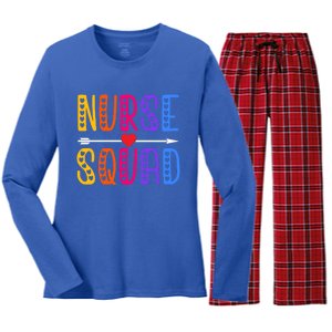 Nurse Squad Cute Funny Nursing Meaningful Gift Women's Long Sleeve Flannel Pajama Set 