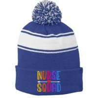 Nurse Squad Cute Funny Nursing Meaningful Gift Stripe Pom Pom Beanie