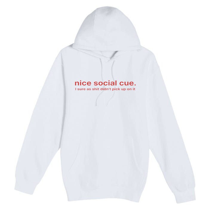 Nice Social Cue I Sure As Shit Didn’T Pick Up On It Premium Pullover Hoodie
