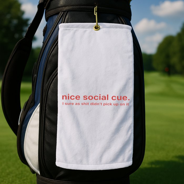 Nice Social Cue I Sure As Shit Didn’T Pick Up On It Golf Towel