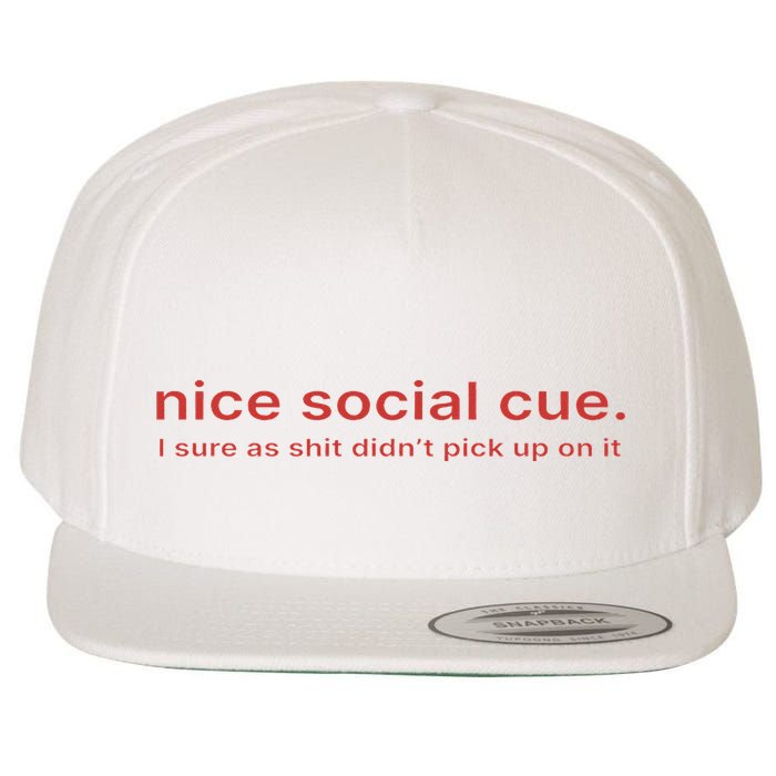 Nice Social Cue I Sure As Shit Didn’T Pick Up On It Wool Snapback Cap