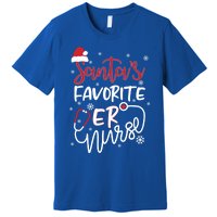 Nurses Santas Christmas Favorite Er Nurse Xmas Stethoscope Cute Gift Premium T-Shirt