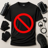 No Symbol Circle Sign Ban Banned Prohibited Cancel Cooling Performance Crew T-Shirt