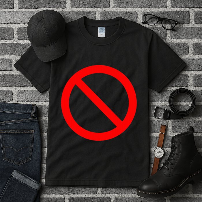 No Symbol Circle Sign Ban Banned Prohibited Cancel Tall T-Shirt