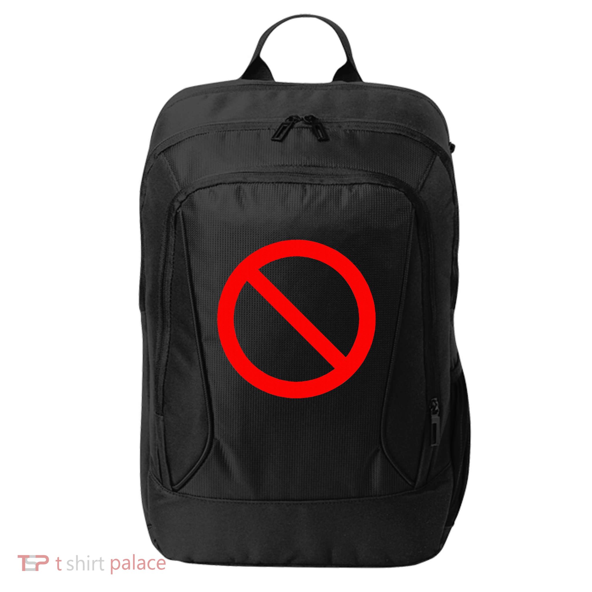 No Symbol Circle Sign Ban Banned Prohibited Cancel City Backpack