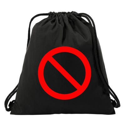 No Symbol Circle Sign Ban Banned Prohibited Cancel Drawstring Bag