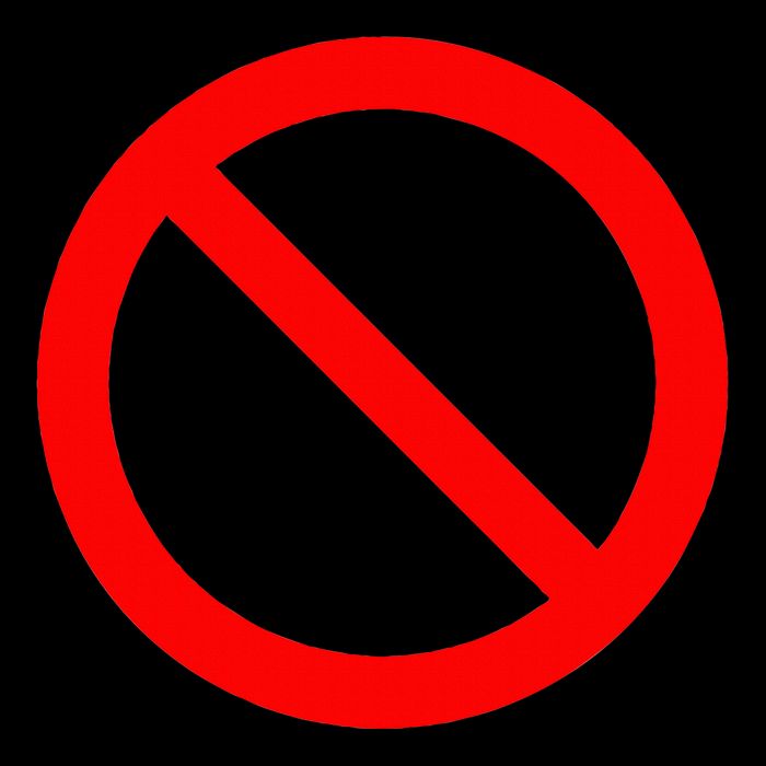 No Symbol Circle Sign Ban Banned Prohibited Cancel 16 in Basic Backpack