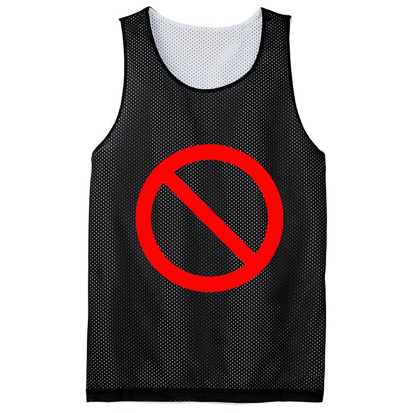No Symbol Circle Sign Ban Banned Prohibited Cancel Mesh Reversible Basketball Jersey Tank