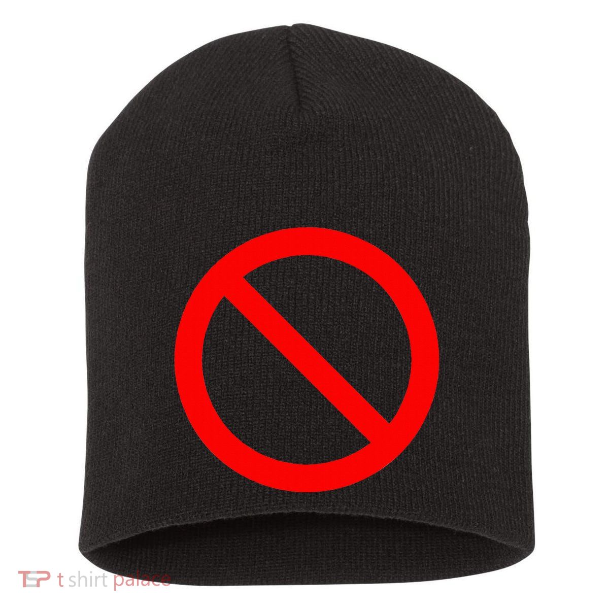 No Symbol Circle Sign Ban Banned Prohibited Cancel Short Acrylic Beanie