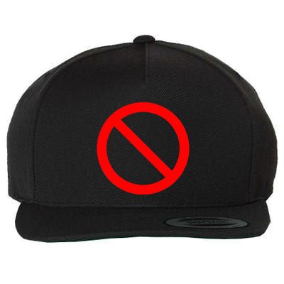 No Symbol Circle Sign Ban Banned Prohibited Cancel Wool Snapback Cap