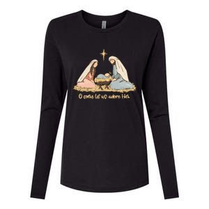 Nativity Scene Christian Christmas Womens Cotton Relaxed Long Sleeve T-Shirt