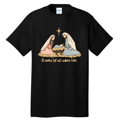 Nativity Scene Christian Christmas Tall T-Shirt