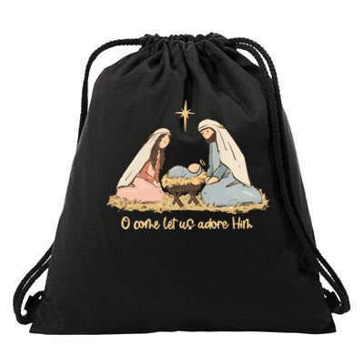 Nativity Scene Christian Christmas Drawstring Bag