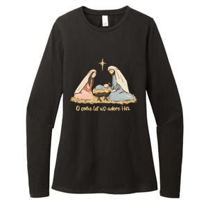 Nativity Scene Christian Christmas Womens CVC Long Sleeve Shirt