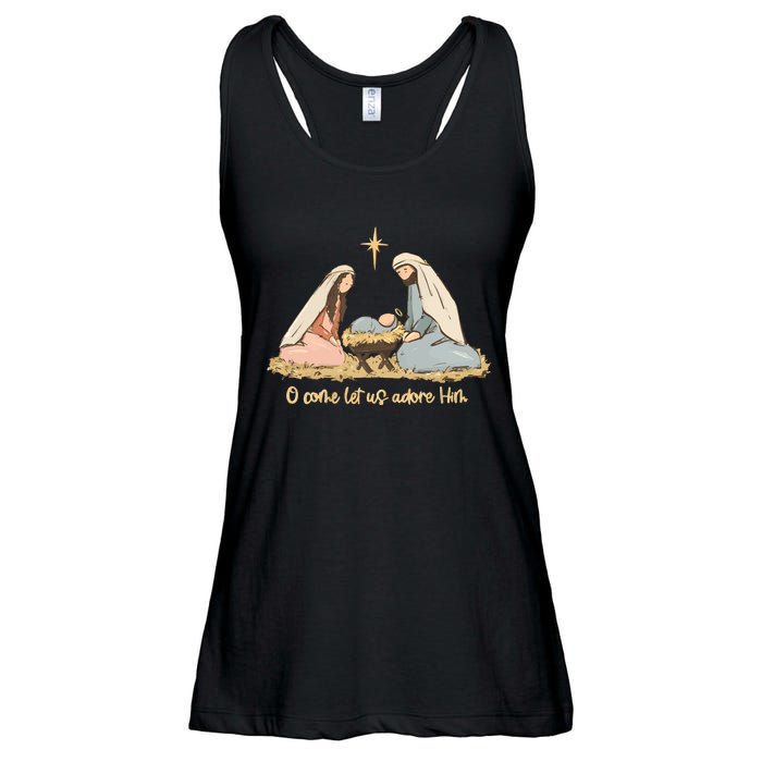 Nativity Scene Christian Christmas Ladies Essential Flowy Tank