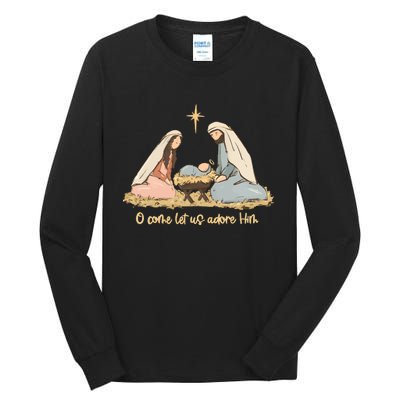 Nativity Scene Christian Christmas Tall Long Sleeve T-Shirt