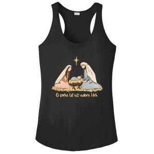 Nativity Scene Christian Christmas Ladies PosiCharge Competitor Racerback Tank