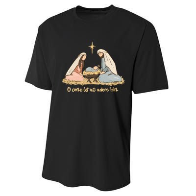 Nativity Scene Christian Christmas Performance Sprint T-Shirt