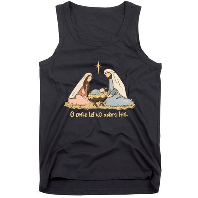 Nativity Scene Christian Christmas Tank Top