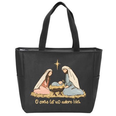 Nativity Scene Christian Christmas Zip Tote Bag