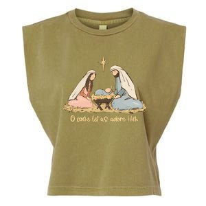 Nativity Scene Christian Christmas Garment-Dyed Women's Muscle Tee